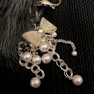 Fuzzy Bedazzled Keychain